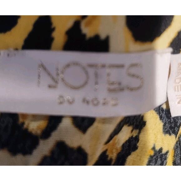 Notes Du Nord Olivia Leopard Tiered Shirt Dress Yellow Frill Collar 36 Small - Picture 7 of 9